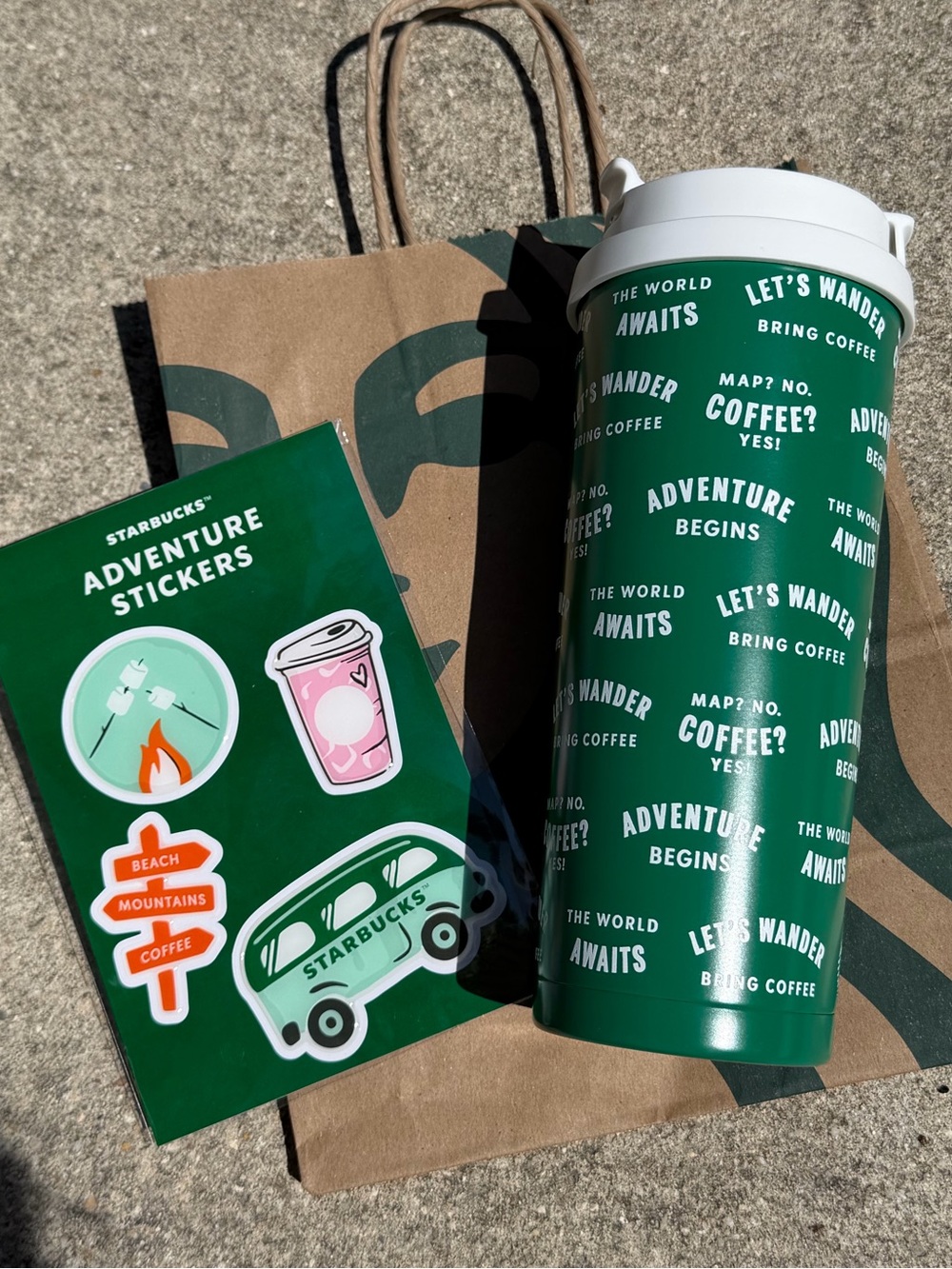 Starbucks limited edition, summer road trip Adventure Travel Tumbler & stickers